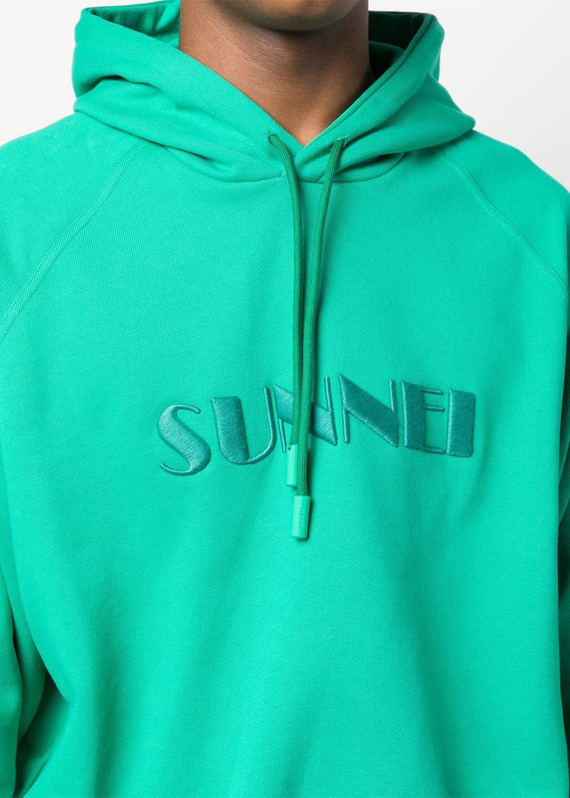 Sunnei Fern Green Logo Embroidery Hoodie - NOBLEMARS