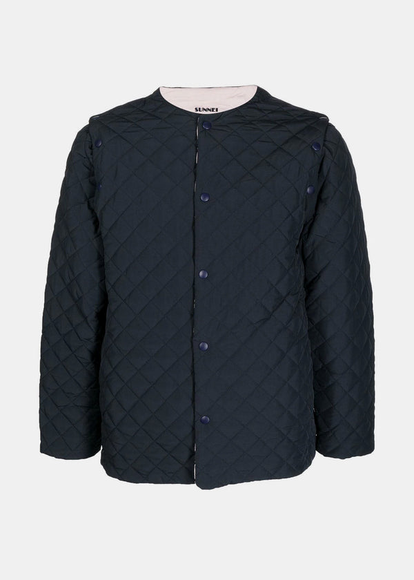 Sunnei Navy Reversible Quilted Jacket
