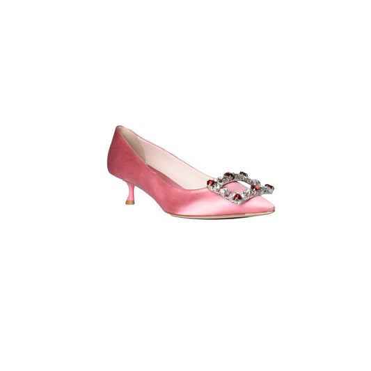 Roger Vivier Brochamour Heart Buckle Heels Light Pink 45mm - NOBLEMARS