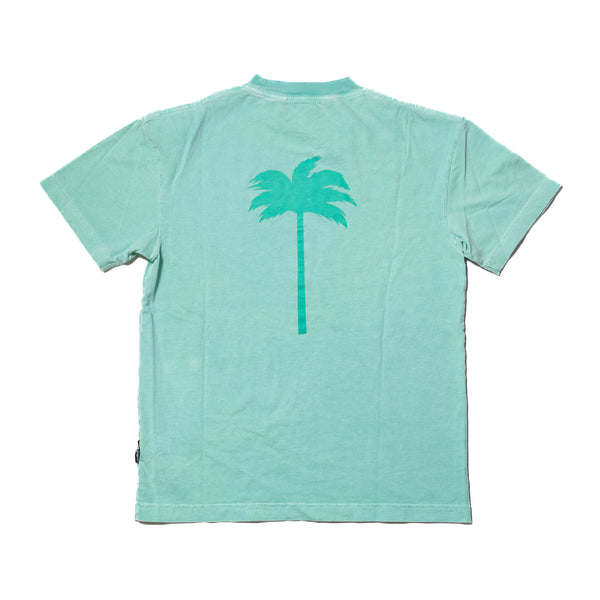 Palm Angels Palm Tree Logo Cotton T-shirt Fluo Green - NOBLEMARS