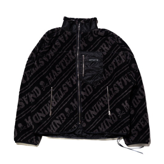 Mastermind World Logo Pattern High Neck Jacket Black - NOBLEMARS