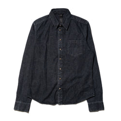 Chrome Hearts Denim Shirt With Leather Cross Patch Gray - NOBLEMARS
