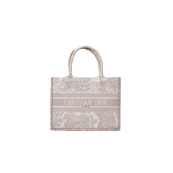 Mini Dioriviera Dior Book Tote Phone Bag Gray and Pink Toile de Jouy  Reverse Embroidery (13 x 18 x 5 cm)