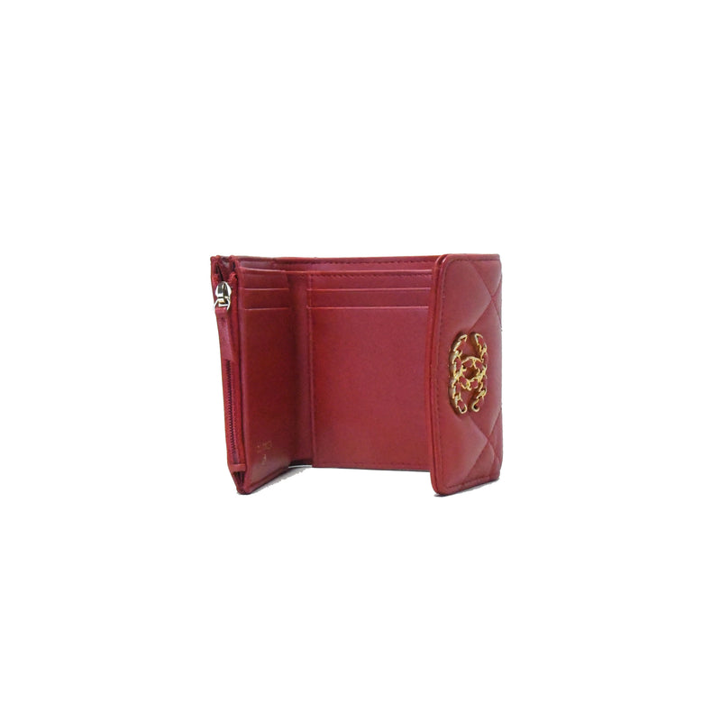 Chanel 19 Small Wallet Red - NOBLEMARS