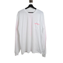 Chrome Hearts Neon Pink Vertical Stripe Long Sleeve T-shirt White - NOBLEMARS