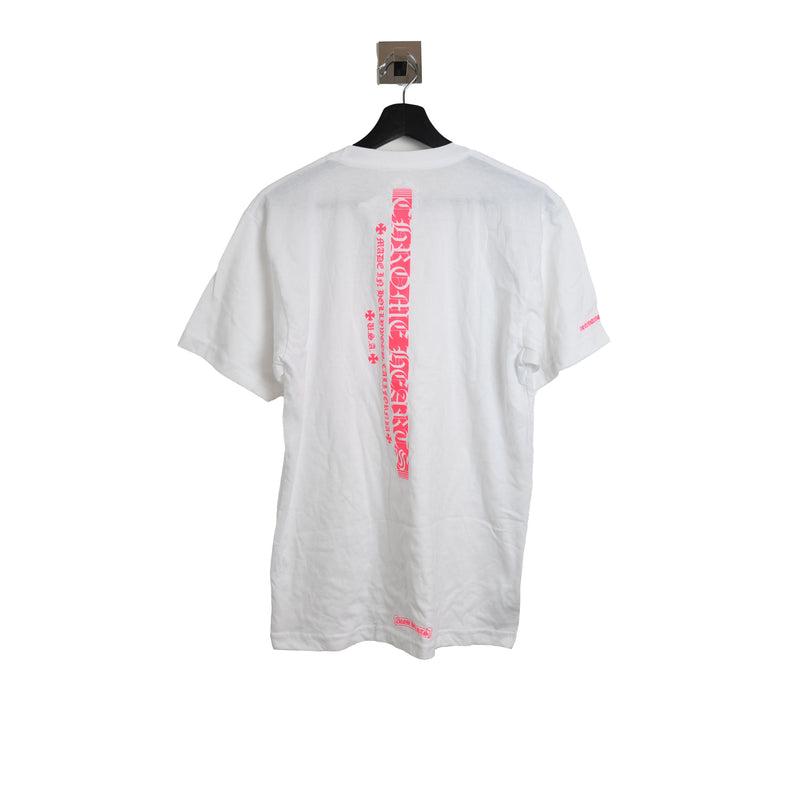 Chrome Hearts Neon Pink Vertical Stripe T-shirt White - NOBLEMARS