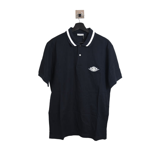 Dior x Jordan Embroidered Logo Polo Dark Blue - NOBLEMARS