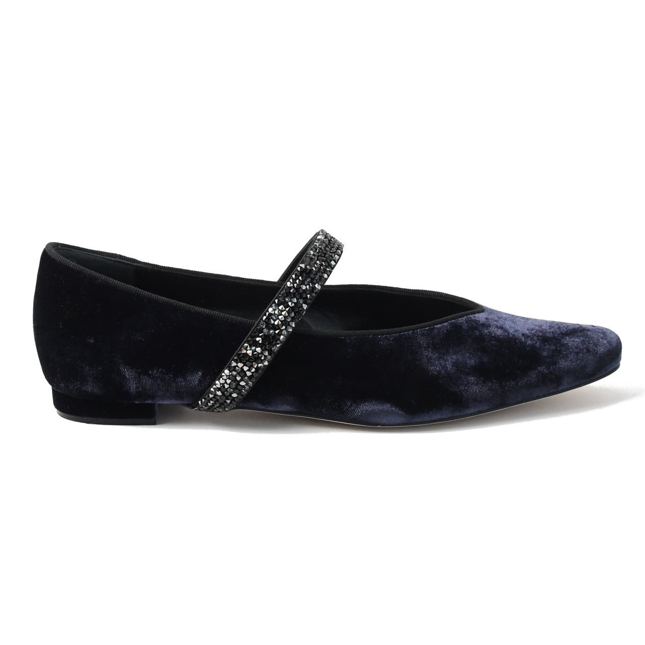 Manolo Blahnik Puxona Flat Navy - NOBLEMARS