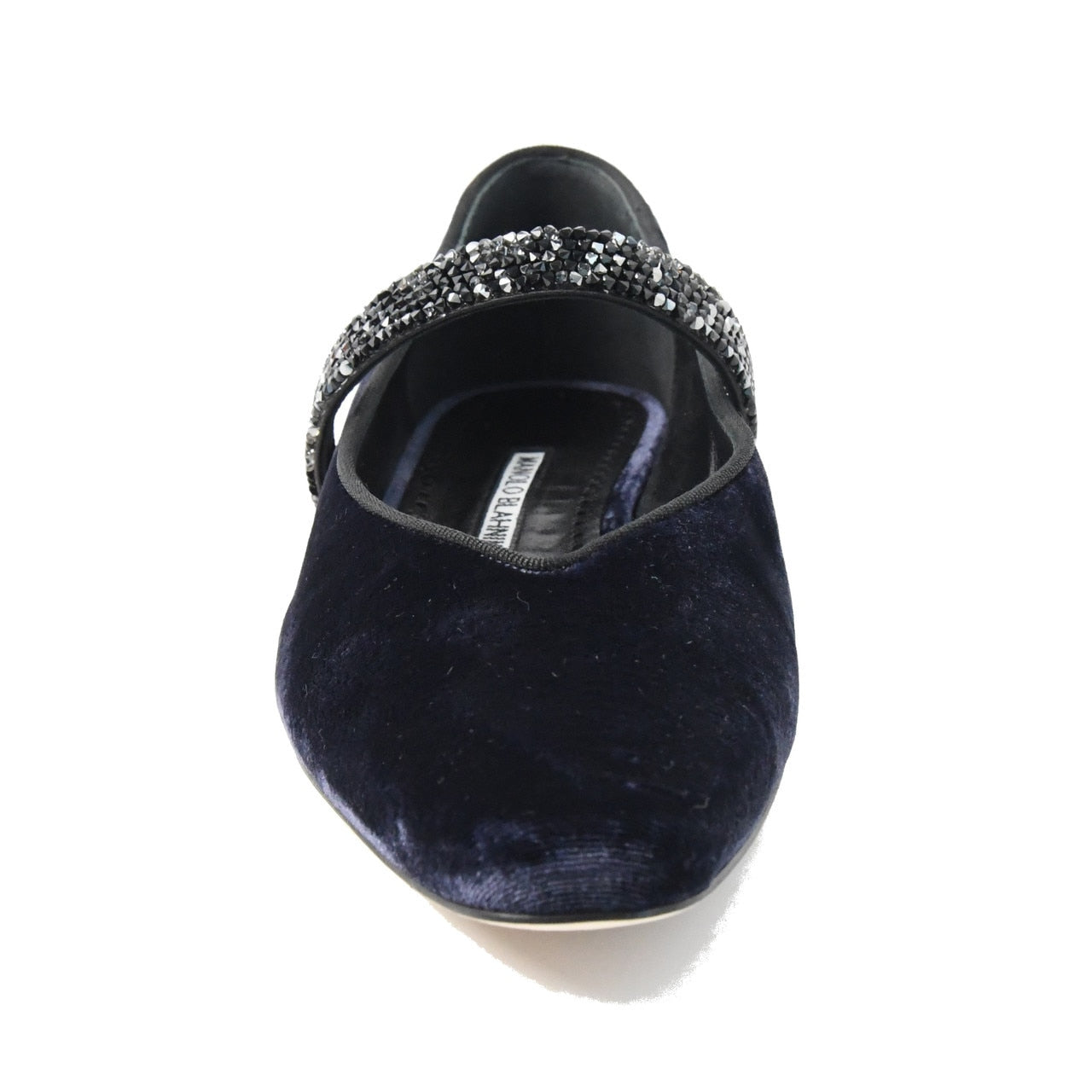 Manolo Blahnik Puxona Flat Navy - NOBLEMARS