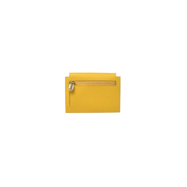 Hermes Kelly Pocket Epsom Compact Wallet Jaune Ambre - NOBLEMARS
