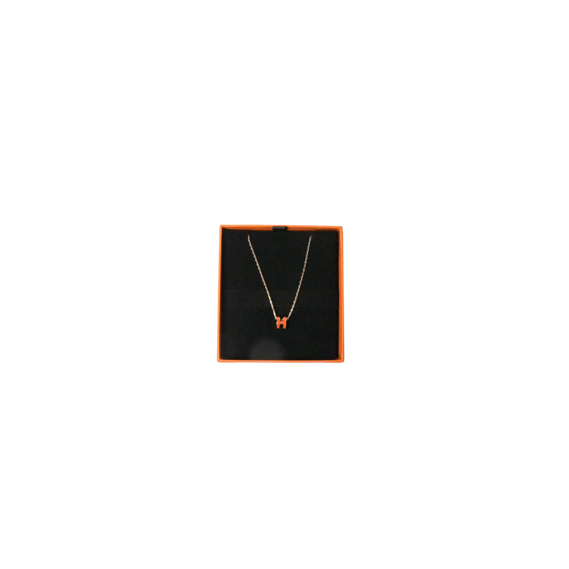 Hermes Mini Pop H Gold HW Necklace Orange - NOBLEMARS