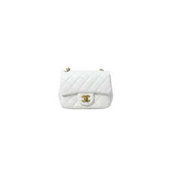 Chanel Small Square Flap Bag With Ruffle Chain White - NOBLEMARS