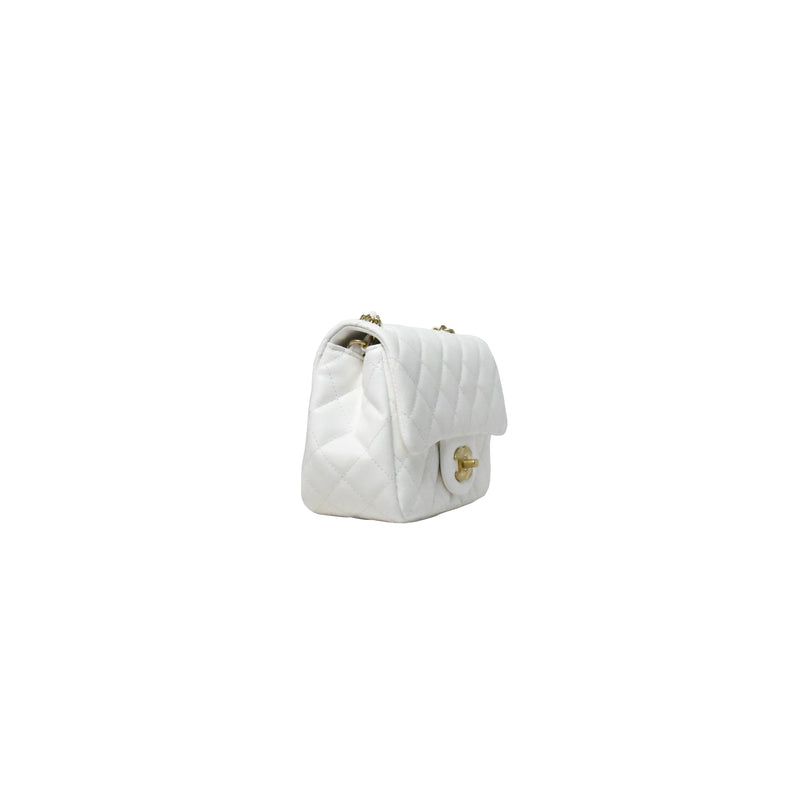 Chanel Small Square Flap Bag White - NOBLEMARS