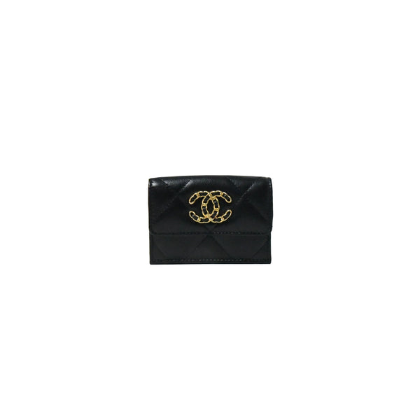 19 Flap Wallet Quilted Lambskin Small