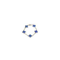 Van Cleef & Arpels Vintage Alhambra Bracelet 5 Motifs Agate Yellow Gold - NOBLEMARS