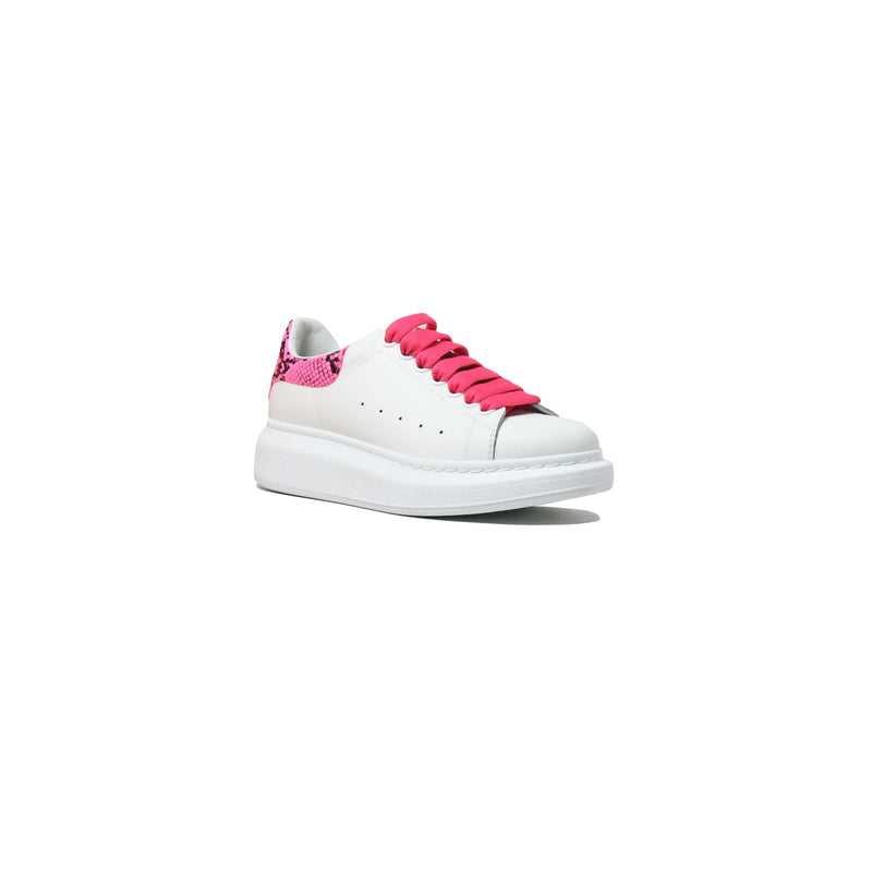 Alexander Mcqueen Oversized Calfskin Sneaker White Electric Pink - NOBLEMARS