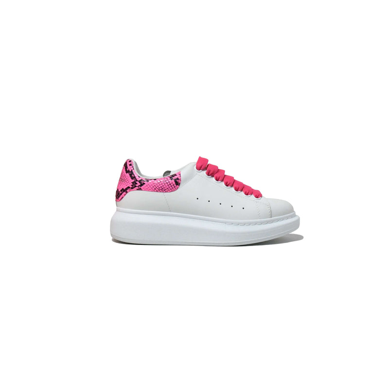 Alexander Mcqueen Oversized Calfskin Sneaker White Electric Pink - NOBLEMARS
