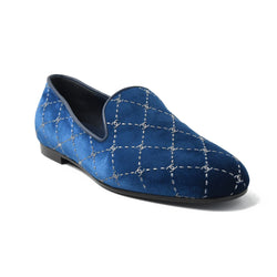Chanel Mocassins Loafers Velvet Blue - NOBLEMARS