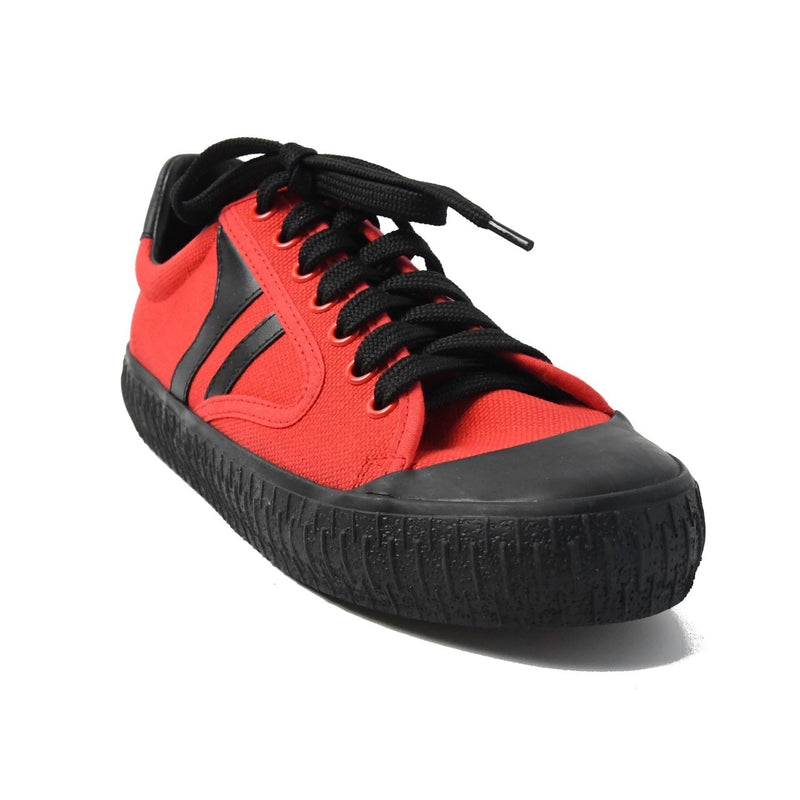 Celine Plimsole Lace Up Sneaker Canvas Red/Black - NOBLEMARS