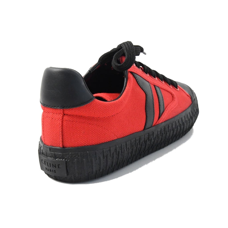 Celine Plimsole Lace Up Sneaker Canvas Red/Black - NOBLEMARS
