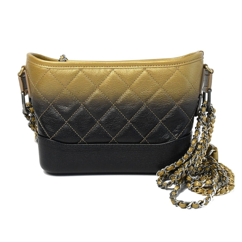 Chanel Small Gabrielle Leather Yellow Black - NOBLEMARS