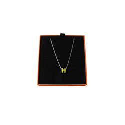 Hermes Mini Pop H Necklace Palladium Hardware Yellow - NOBLEMARS