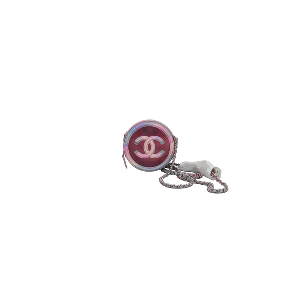 Chanel CC Round Clutch with Chain Rose Iridescent - NOBLEMARS