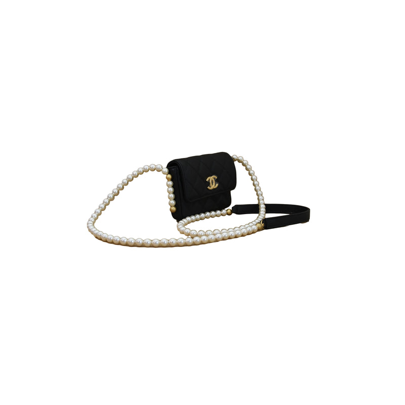 Chanel Phone Holder with Pearl Chain