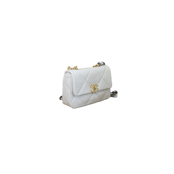 Chanel 19 Small Bag White - NOBLEMARS