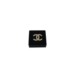 Chanel CC Double Crystal Gold Hardware Brooch - NOBLEMARS