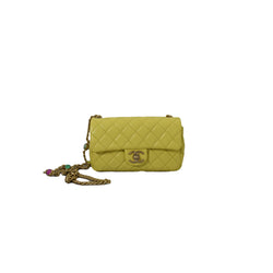 Chanel Mini Flap Bag Lambskin Resin & Gold-Tone Metal Yellow - NOBLEMARS