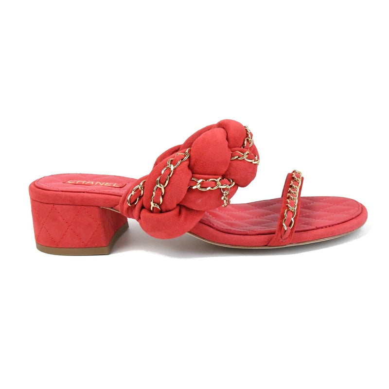 Chanel Mules Kid Suede Red - NOBLEMARS