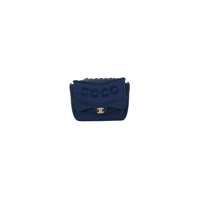 Chanel COCO Jean Flap Bag Gold Metal Blue - NOBLEMARS