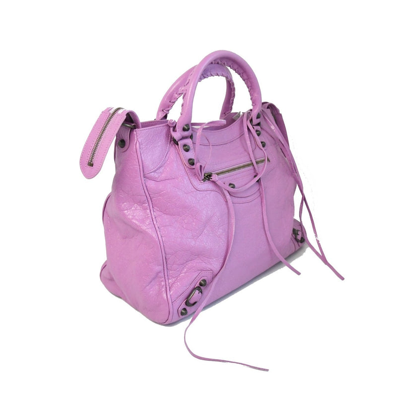 Balenciaga Classic City Dark Studs Small Leather Bag Pink - NOBLEMARS