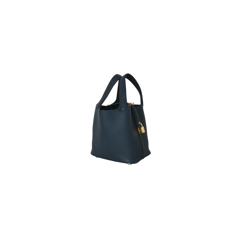Hermes Picotin 22 Navy With Gold Hardware, As New In Dustbag P