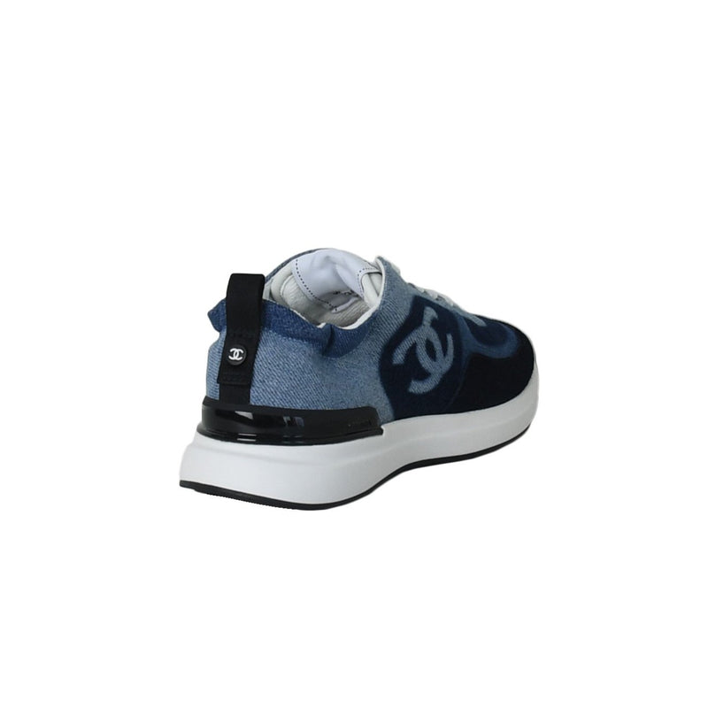 Chanel Denim Suede Calfskin Sneakers Blue - NOBLEMARS