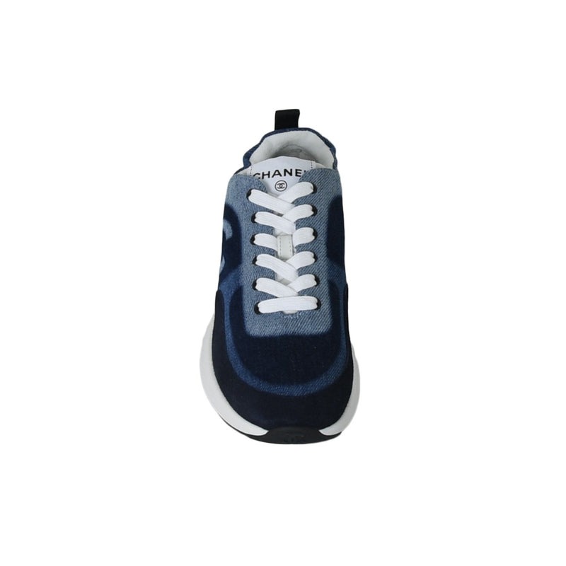 Chanel Denim Suede Calfskin Sneakers Blue - NOBLEMARS