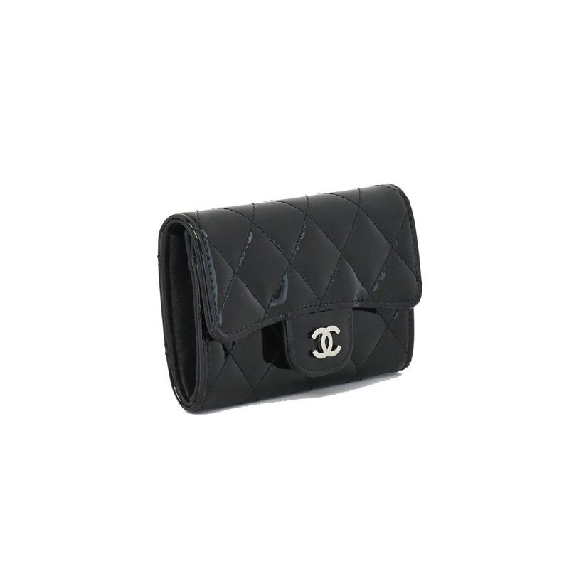 Chanel Classic CF Flap Cardholder Patent Leather Glossy Black - NOBLEMARS