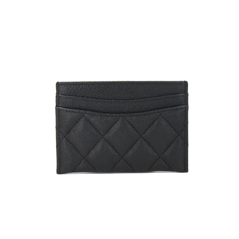 Chanel Leather Card Holder Black - NOBLEMARS