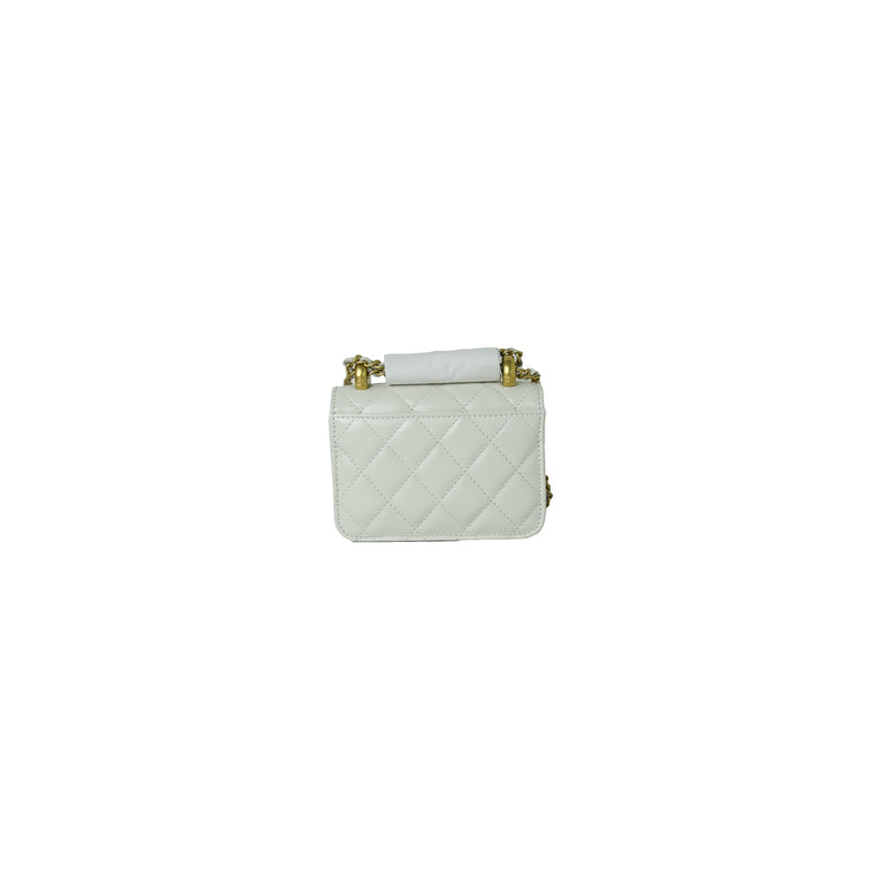 Chanel Flap Coin Purse With Chain Calfskin and Gold-Tone Metal
