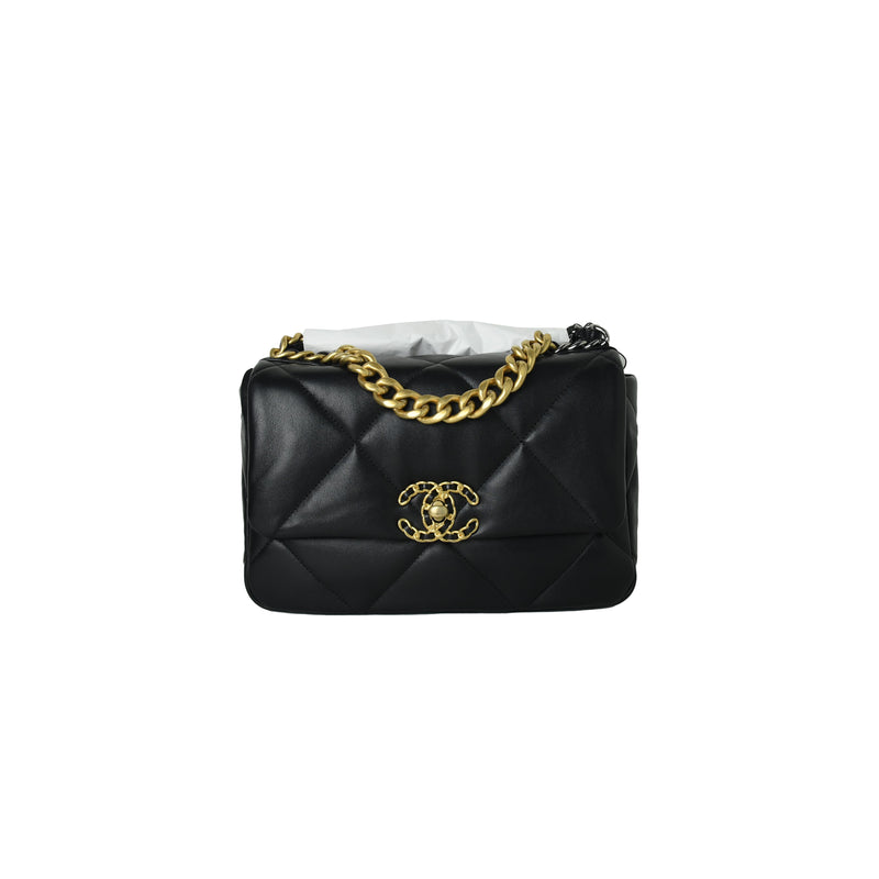 CHANEL Black Lambskin Small 19 Bag Mix Hw - Timeless Luxuries