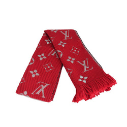Louis Vuitton Logo Pattern Scarf Red Silver - NOBLEMARS