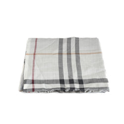 Burberry Silk And Wool Scarf White - NOBLEMARS
