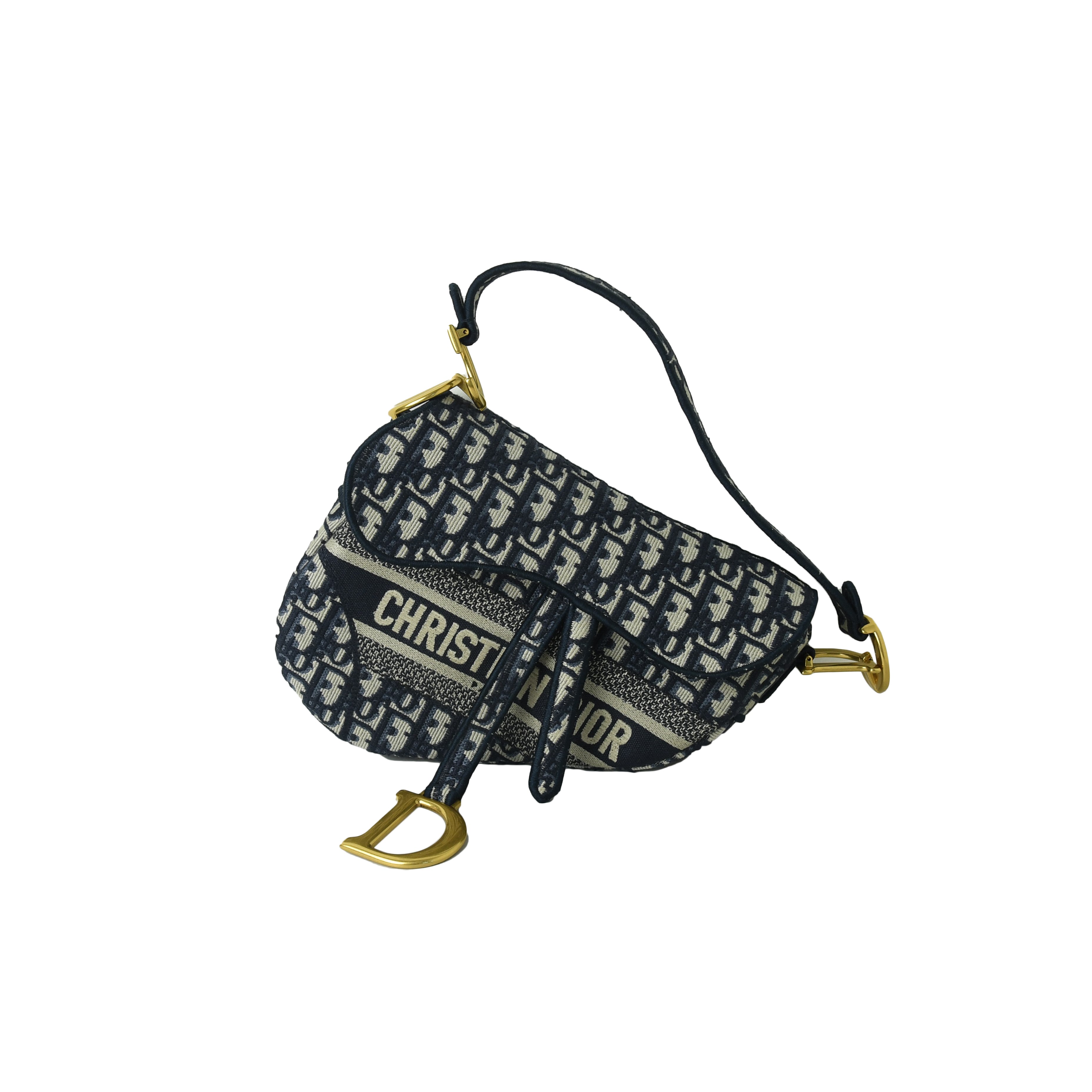 Dior - Saddle Bag Gray Dior Oblique Embroidery - Women