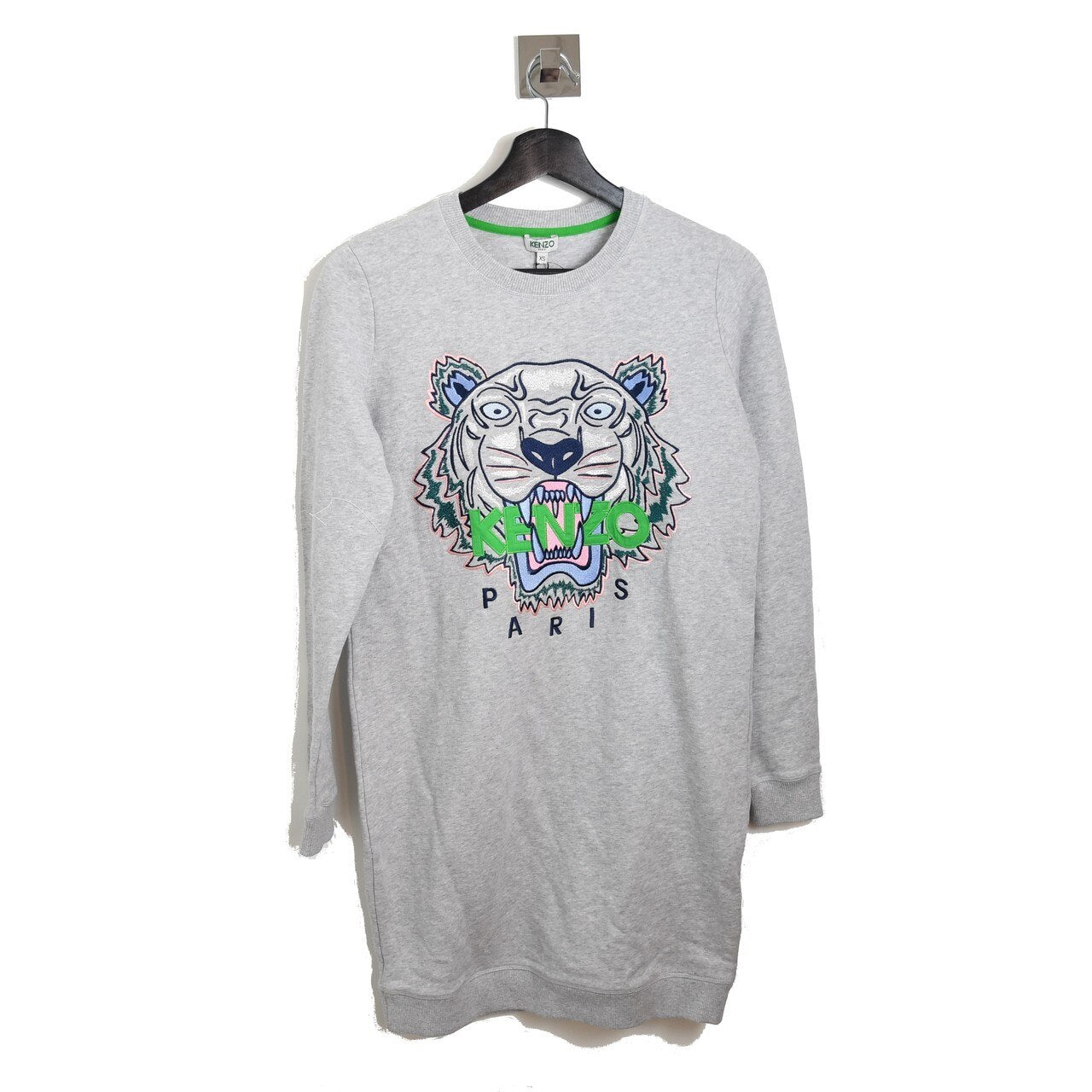 Kenzo Tiger Graphic Long Sleeve Sweat Shirt Gray - NOBLEMARS