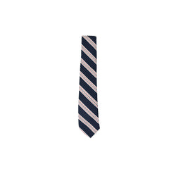 Thom Browne Triple Hairline Stripe Tie Jacquard Navy - NOBLEMARS