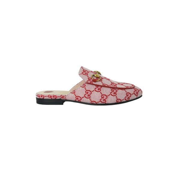 Gucci New Canvas GG Malaga Kid Princetown Red - NOBLEMARS