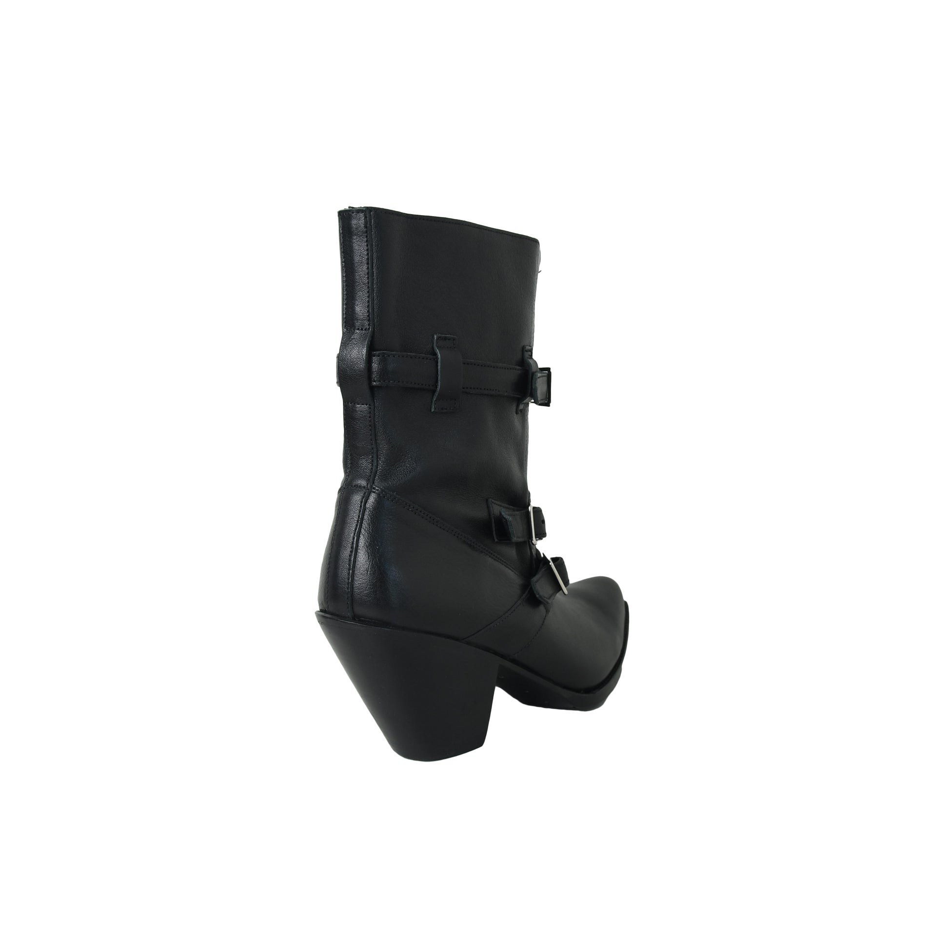 Celine Triple Strap Leather Boot Black - NOBLEMARS