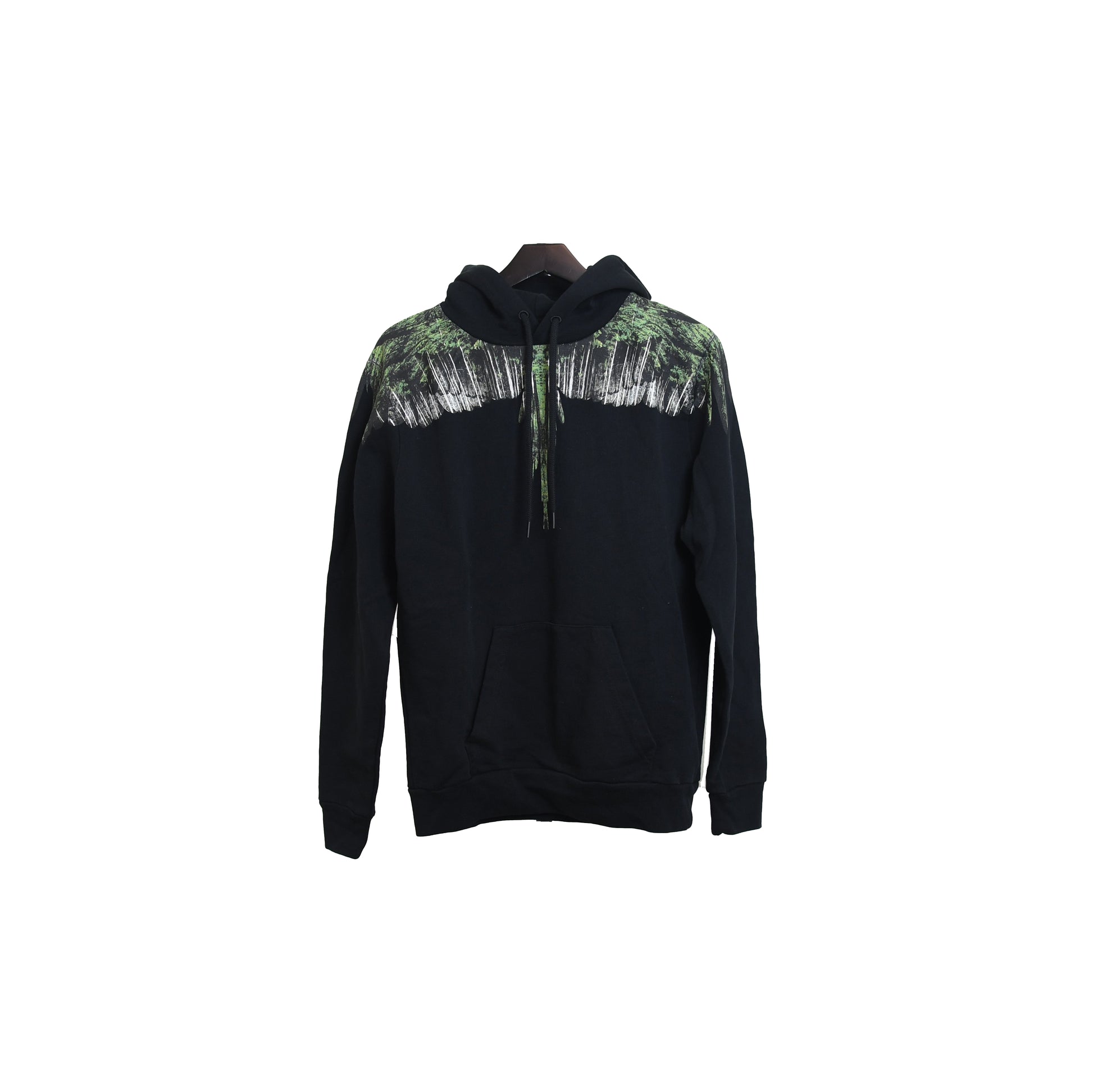 Marcelo Burlon Wood Wings Hoodie Black Green - NOBLEMARS