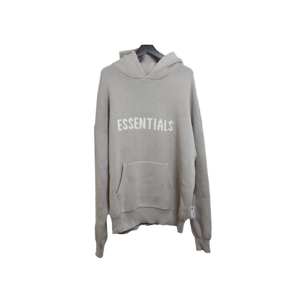 Fear Of God Essentials Knit Pullover Hoodie Stone - NOBLEMARS